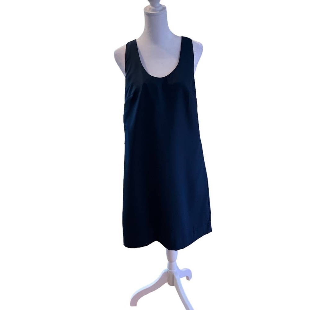 NWT J.Crew Twist Back Silk Dress in Night Shadow Blue-Size 2 - Picture 3 of 7